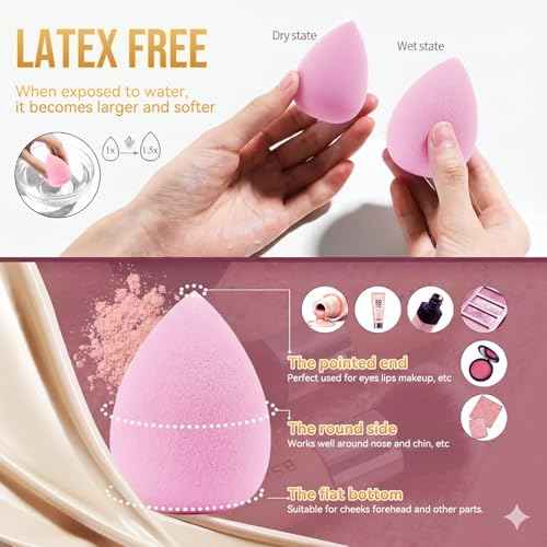 Makeup Brush Advent Calendar 2025 for Teen Girls Women, 24 Days of Beauty Advent Calendar with 18 Multi-functional Brushes, Sponges & Clean Puff, Christmas Countdown Gift for Wife Daughter Sister