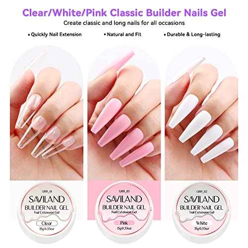 Saviland Acrylic Nail Kit with Drill ? Nail Kit Acrylic Set for Nails Extension with Brush Gel Polish Builder Nail Gel Portable U V Light for Home DIY