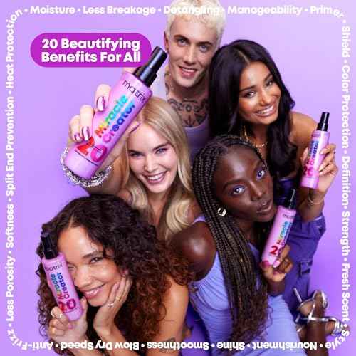 MATRIX Miracle Creator Leave-In Conditioner Spray - Heat Protectant, Anti-Frizz, Moisturizing & Detangling, For Damaged Hair, Sulfate Free