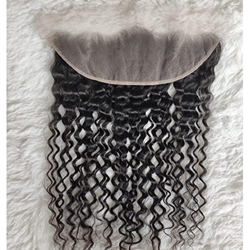 Soft Brazilian Hair Transparent Full Lace Frontals With Baby Hair 20 Inch Water Wave Pre Plucked 13X4 Ear to Ear Lace Frontal Closure Human Hair Pieces