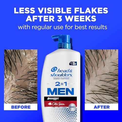 Head & Shoulders Mens 2 in 1 Dandruff Shampoo and Conditioner, Anti-Dandruff Treatment, Old Spice Swagger for Daily Use, Paraben Free, 31.4oz, 2 PACK