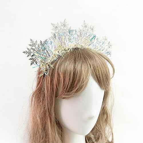 Soochat Snowflake Head Boppers Headband Glitter Christmas Snowflake Headband for Christmas Party Accessory (9.1 x 7.9 inch)