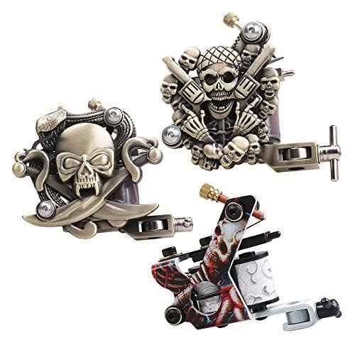 Dragonhawk Complete Tattoo Kit with Case, Beginner Traditional Coils Tattoo Machines, Power Supply Immortal Tattoo Inks,Tattoo Needles Foot Pedal Grips Tips