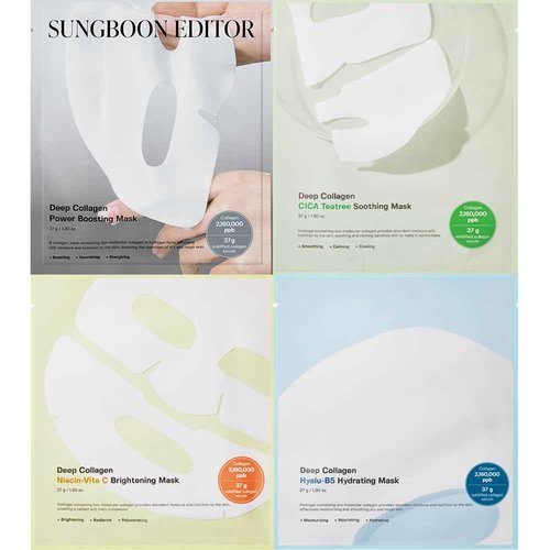 SUNGBOON EDITOR Deep Collagen STARTER KIT, Colllagen Face Mask for Anti Wrinkle, Firming & Soothing Care, Korean Skincare Trial Set for Women & Moms, Skincare Gift Sets for Mom
