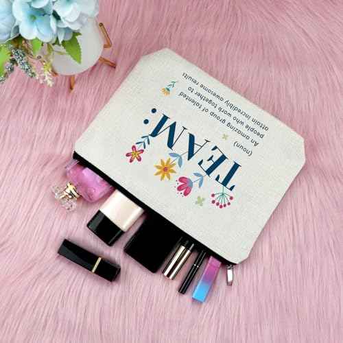 Team Gifts for Women Makeup Bag Team Definition Cosmetic Bag for Coworkers Inspirational Office Gifts for Colleague Funny Birthday Retirement Appreciation Thank You Presents for Teammate Travel Pouch