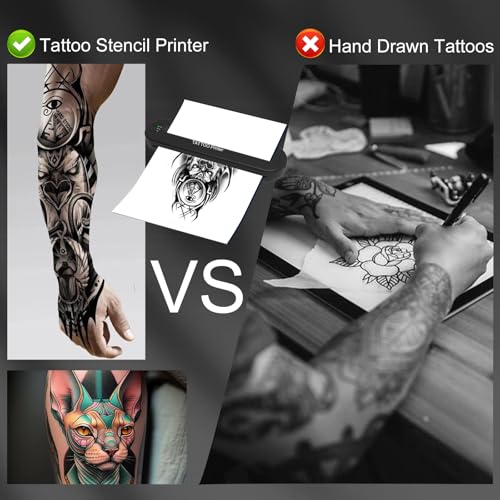 YILONG Bluetooth Tattoo Stencil Printer, Tattoo Thermal Machine with 15 Pcs Tattoo Transfer Paper, Portable Tattoo Transfer Copier Machine for Tattoo Artists and Beginners, ATS886L