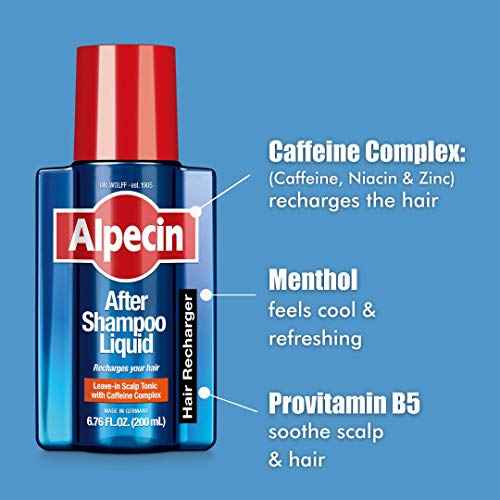 Alpecin After Shampoo Caffeine Liquid 6.76 fl oz (Pack of 3) I Topical Solution for Men's Thinning Hair I Promotes Natural Hair Growth I Sulfate Free with Concentrated Caffeine