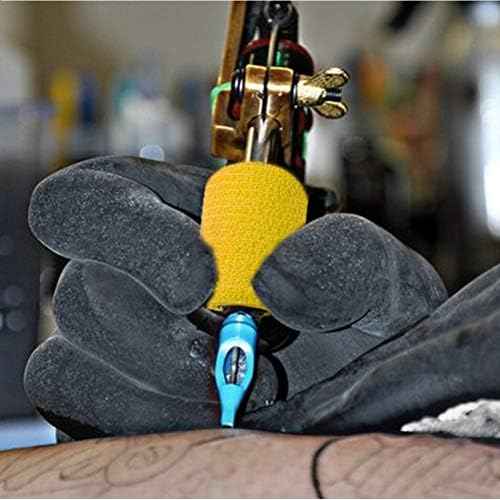 VideoPUP Tattoo Grip Cover Wrap,21PCS Disposable Cohesive Tattoo Grip Cover Elastic Bandage Handle Grip Tube for Tattoo Machine Tattoo Grip Accessories(Yellow)