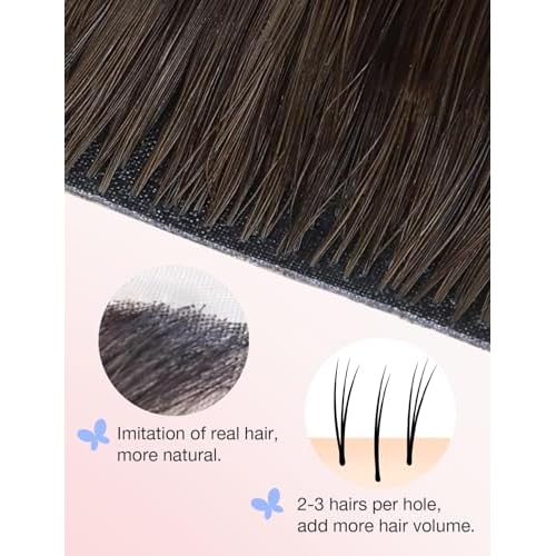 DOORES Invisi Edge Tape-in Hair Extensions, Chocolate Brown to Honey Blonde, 10 Injection Tape-ins, 50g, 14 Inch, Straight