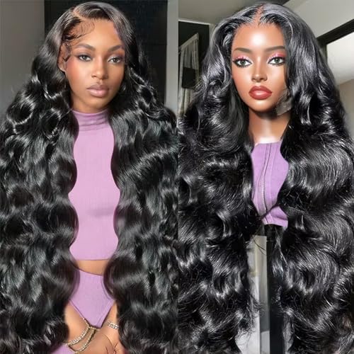 Lemoda Outlet Deals 13x4 Body Wave Lace Front Wigs Human Hair 180% Density 13x4 HD Transparent Lace Frontal Wig Pre Plucked 14A Brazilian Virgin Human Hair Wigs for Women 20 Inch