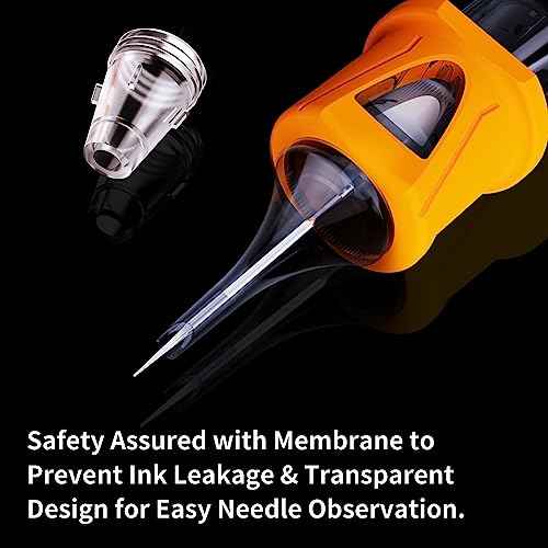 BIGWASP Energy 9RL - 20Pcs 1009RL Tattoo Cartridge Needles with Finger Ledge, #10 Bugpin 9 Round Liner for Rotary Tattoo Machines