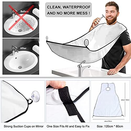 Shaving Kit for Men, Include Safety Razor, Sandalwood Cream, Aftershave, Pre Shave Oil, Shaving Brush and Bowl, Shaving Apron Bib -Unique Gifts for Him Stocking Stuffers