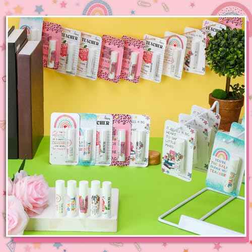 5 Pack Christmas Teacher Appreciation Gifts Bulk Lip Balms Employee Staff Appreciation Teacher Team Thank You Gift Bulk Fall Halloween Thanksgiving Party Favor Basket Stuffers for Women Men (Classic)
