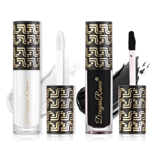 2PCS Black White Matte Liquid Lipstick - Velvet Finish, Long Lasting, Waterproof, Non-stick, Halloween Lip Tint, Makeup Labiales Mate 24 Horas Originales