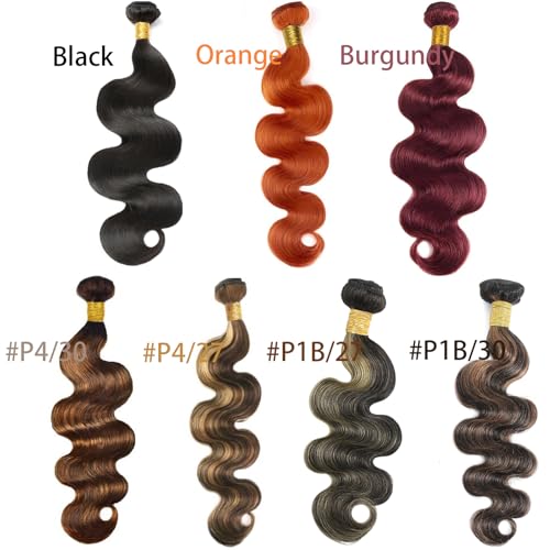 22 24 26 Inch Black Blonde Human Hair Bundles Body Wave Bundles Brazilian Virgin Hair Weave Double Weft Bundles Deal P1b/27