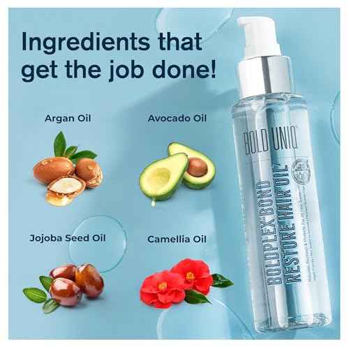 Boldplex 7 Hair Oil for Dry & Damaged Hair - Adds Shine, Strengthens, Smooths Split Ends & Frizz, Moisturizes & Nourishes. Weightless Hair Treatment Oil For Curly, Frizzy & Coarse Hair - 3.38 FlOz