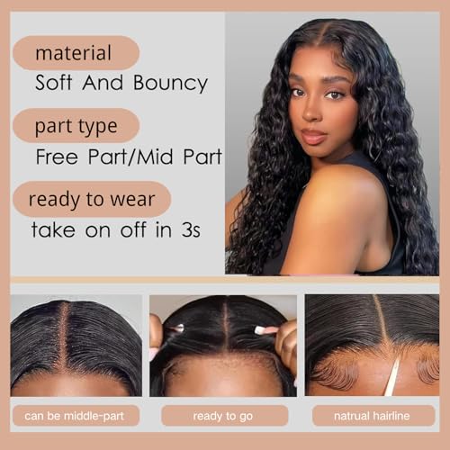NVL Lace Front Wigs Human Pre Plucked with Baby Hair 200 Density 13x4 HD Transparent Straight Lace Front Wigs for Women Human Hair Glueless (Natural black, 22 Inch)