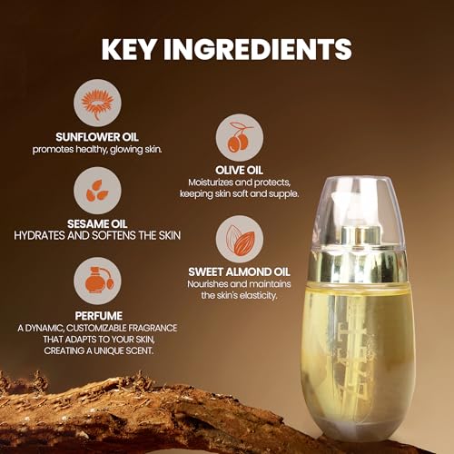 Royal Loves Secret Body Oil ? Luxurious Oil With a Personalized Scent That Evolves With Your Skin ? Includes Sesame, Sunflower, Sweet Almond & Olive Oils for Essential Skin Care ? 50ml
