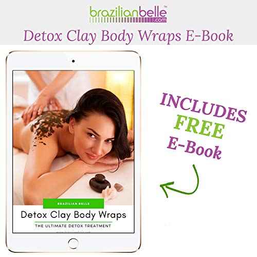 Brazilian Belle Detox Clay Body Wraps for Body Firming & Skin Tightening ? Anti-Cellulite Stomach Wraps with Bentonite Clay & Aloe Vera ? Complete Firming Cream Skincare Kit with up to 12 Applications