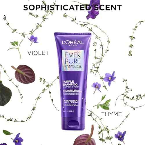 L¡¯Oreal Paris EverPure Sulfate Free Brass Toning Purple Shampoo and Conditioner Set for Blonde, Bleached, Silver, or Brown Highlighted Hair, 1 Kit