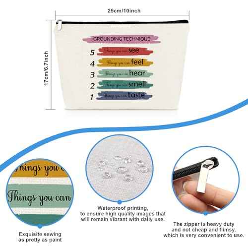 Therapist Gifts Mental Health Makeup Bag School Counselor Gift for Women Physical Therapists Therapy Gifts Cosmetic Bag Graduation Birthday Gift for Coworker Counselor Psychology Thank You Present