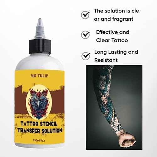 Tattoo Stencil Transfer Gel Solution for Machine Stencils, Tattoo Transfer Gel for Artists & Beginners, Temporary Supplies Accessories (5.OZ)