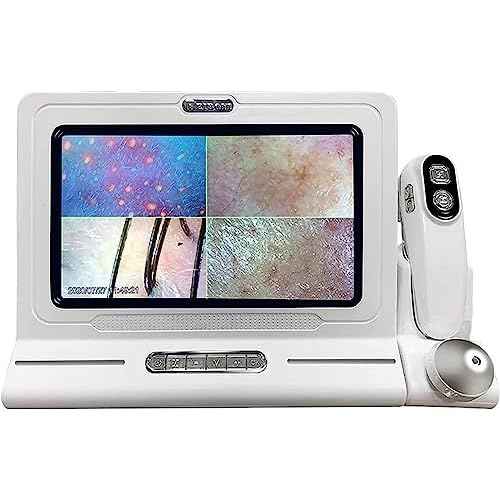 Skin Scalp Analyser, 11 Inch HD LCD Screen Microscope Tester with 50X 200X HD Lenses,Skin Health Analyzer, Skin Detector Facial Skin Moisture Detector Tester