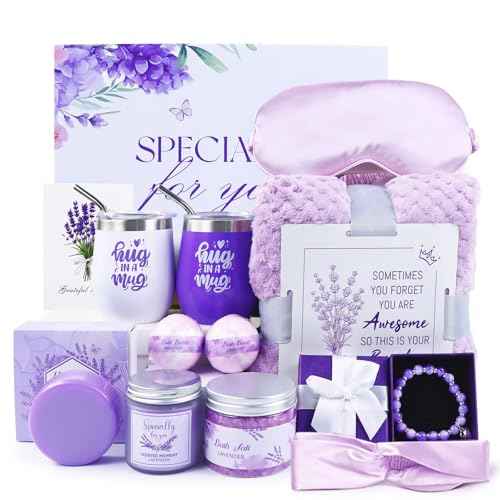 Kaulbiat Get Well Soon Gifts Baskets for Women Self Care Gifts, 12pcs Happy Birthday Gift Basket for Women Unique Gifts Set Ideas Relaxing Birthday Box w/Blanket for Her Mom Best Friends Female Sister