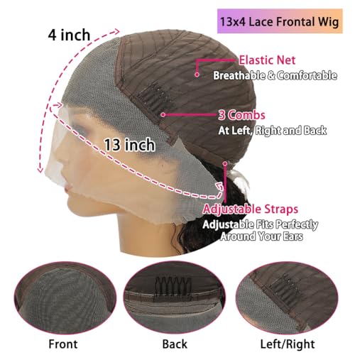 20 Inch Deep Wave Lace Front Wigs Human Hair Pre Plucked 13x4 HD Transparent Lace Frontal Wigs Human Hair 180% Density Deep Curly Glueless Wigs Human Hair for Women