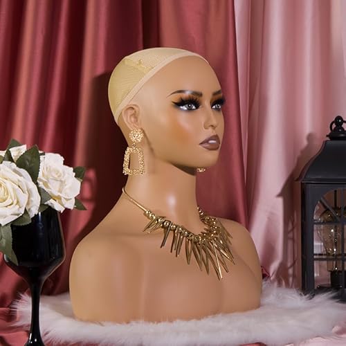 Manneqquin Head With Shoulders for Wig, Displaying Wig Heads Realistic Femal Manikin Head