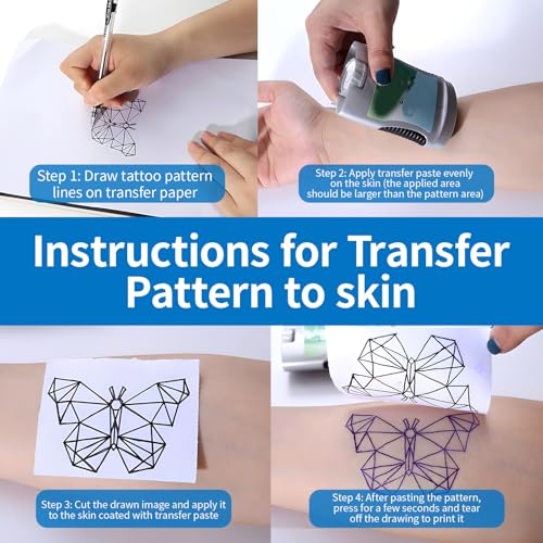 Tattoo Transfer Paper - 50 PCS Tattoo Stencil Paper, 4 Layers 8.3" x 11.7" A4 Size Tattoo Thermal Stencil Paper for Tattoo Transfer Kit Tattoo Supplies