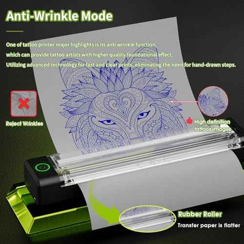 Filter Tattoo Printer Kit - Stencil Printer Machine with Tattoo Gun, 20Pcs Tattoo Cartridge Needles, 40Pcs Transfer Paper and 5OZ Stencil Gel for Beginners and Artists