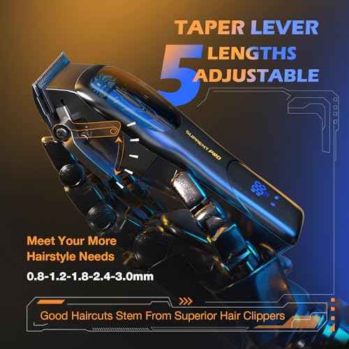 Professional Hair Clippers for Men- High Torque Brushless Motor with Diamond-Like Carbon Coating Ceramic Blade, Mens Cordless Hair Clippers Set for Barbers with Charging Base