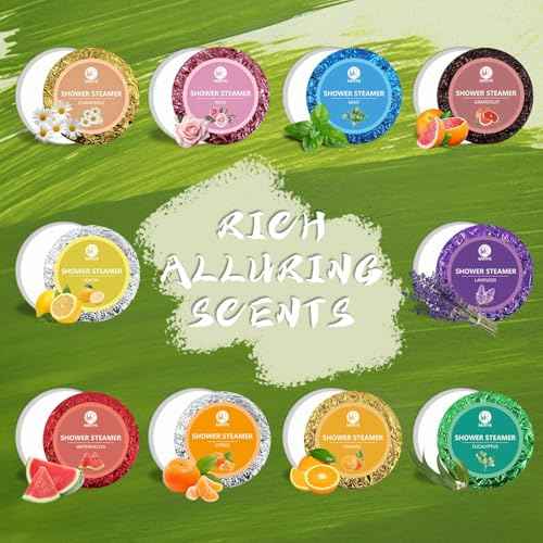 Shower Steamers Aromatherapy, Birthday Gifts for Women Men, 10 Different Shower Bombs with Fruity Floral Fragrances, Self Care Spa Gifts Christmas Birthday White Elephant Stocking Stuffers