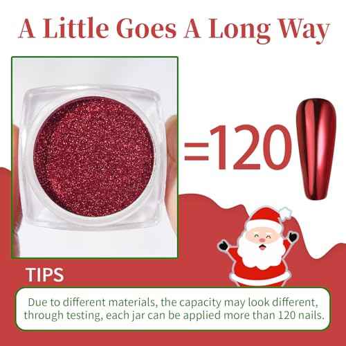 Pretty Diva Red Chrome Nail Powder, Red Nails Chrome Powder Metalic Chrome Nail Powder Mirror Effect Chrome Powder Pigments for Nails - Decoration for DIY Nail Art, Craft