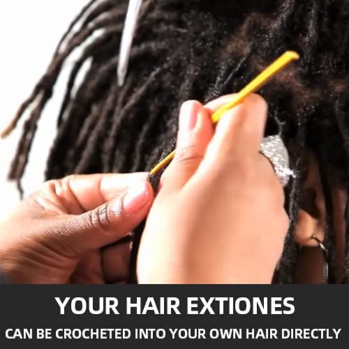 Tight Afro Kinky Bulk 100% Human Hair for Dreadlock Extensions, Locs Repair, Twists and Braids - 3 Bundles/Package (16 Inch, Natural Black)