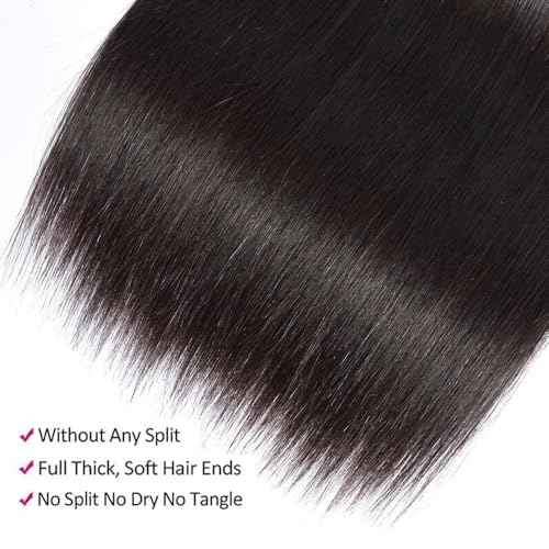 12A Human Hair Bundles 16 18 20 Inch Straight Human Hair 100% Unprocessed Brazilian Virgin Weave Hair 3 Bundles Deals
