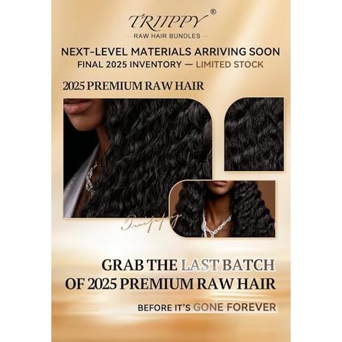 TRIIPPY Deep Wave Bundles Human Hair,Curly Single Bundle by 100% Raw Cambodian Human Hair,Triple The Lifespan Over Regular Virgin Hair Bundle,No.1 Raw Hair Brand On Amazon(14 Inch,Natural Color)