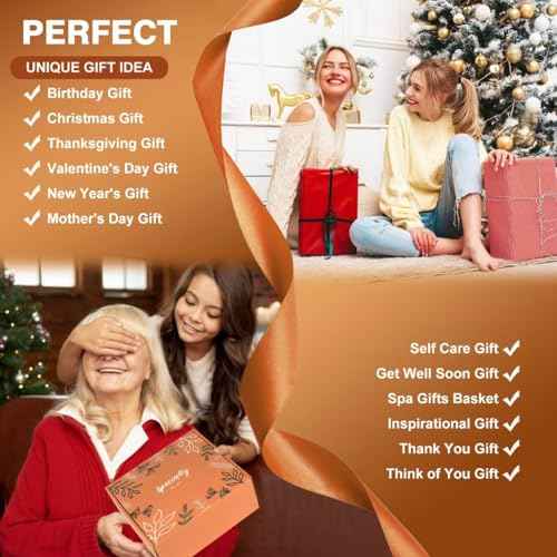 Fall Gifts for Women Orange,Halloween, Birthday Gifts for Mom Her Wife Friend w/Fall Candle,Fall Home Decor,Self Care Get Well Gifts Spa Set, Christmas Thanksgiving Halloween,Boo Basket Gifts Box Cozy