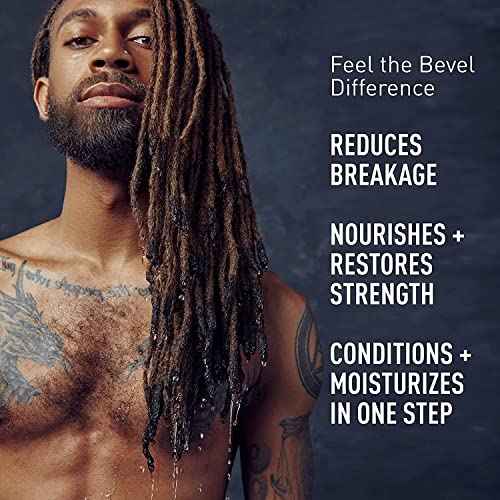 Bevel Shampoo and Conditioner for Men with Hemp Seed Oil and Biotin, 2 in 1 Strengthening Formula Conditions and Moisturizes Hair to Reduce Breakage, 12 Oz (Packaging May Vary)