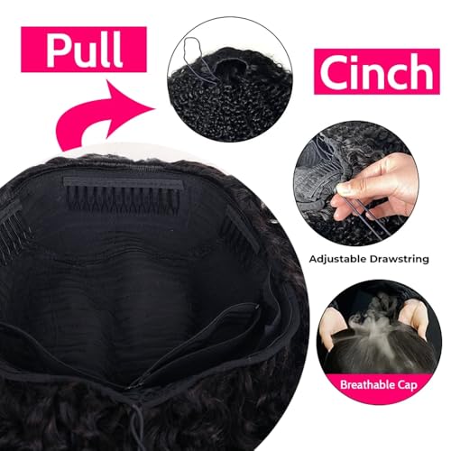JYZ Half Wig Human Hair 300% Density 3 In 1 Seamless Flip Over Half Wig Invisible Hairline Glueless Wear and Go Beginner Friendly Curly Human Hair Wigs for Women 18 Inch