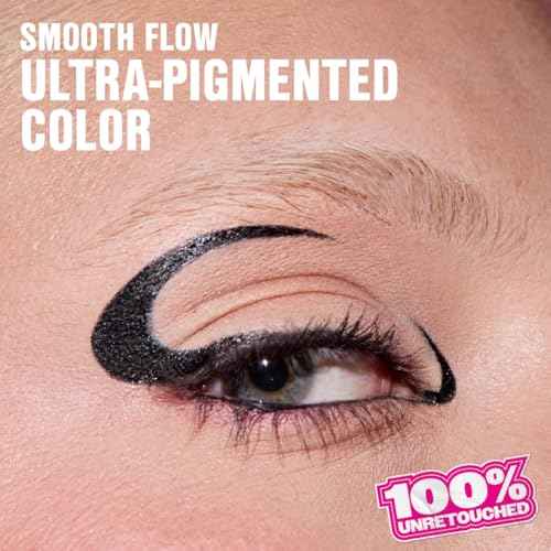 wet n wild Mega Last Breakup Proof Liquid Eyeliner - Ultra-Fine Brush, Waterproof, 16-Hour Long-Lasting Wear- Cruelty-Free & Vegan - Black