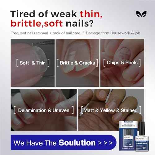 Morovan Nail Strengthener and Growth: Nail Polish Hardener for Damaged Nails Treatment Natural Keratin Repair Ridge Filler Prevents Discoloration Crack Thin Essential Manicure Nail Care Women