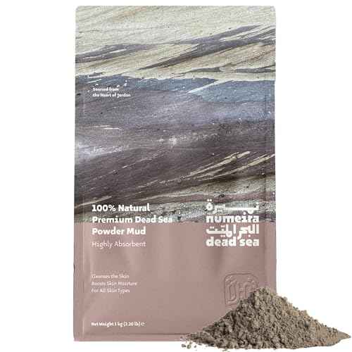 Dead Sea Mud Powder 100% Pure Cosmetic Clay Powder Rich in Minerals - Gentle Face Exfoliator Powder for Deep Cleansing, Body Scrub, or Clay Mud Mask - Pore Cleansing & Skin Detox - 1kg