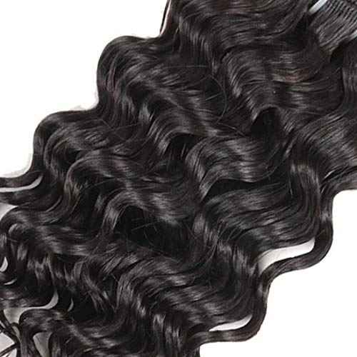 Brazilian Body Wave/Water Wave/Deep Wave/Funmi/Human Hair Bundles Unprocessed Human Hair Natural Black(Deep Wave, 14" 4 Bundles)