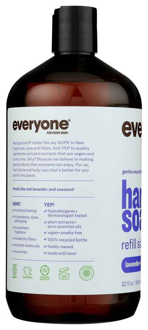 Everyone Hand Soap Refill, 32 Ounce (Pack of 6), Lavender and Coconut, made with Essential Oils for kitchen and bathroom