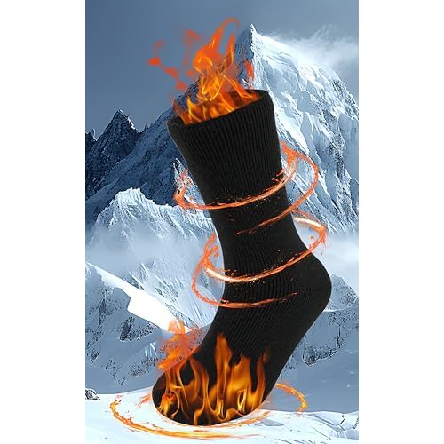 BomKinta Thermal Socks Men - Winter Warm Socks for Cold Weather Crew Socks - Cozy Soft Thick Christmas Boot Socks Size 7-11