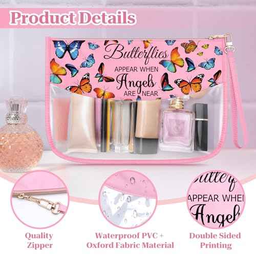 Sfodiary Butterfly Makeup Bag for Women Inspirational Gift for Butterfly Lover Animal Lover Funny Birthday Christmas Gifts for Her Daughter Sister Cosmetic Bag Zipper Travel Toiletry Pouch