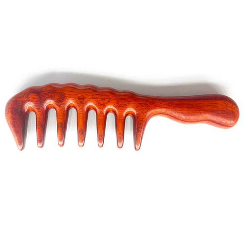 Sitronugras Handmade Wide Tooth Sandalwood Comb, Scalp Massage Hair Pick, Anti-Static Natural Detangler for Men and Women with Free Pouch