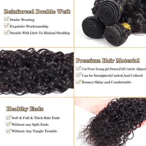Human Hair Bundles Natural Black Color Jerry Curly Brazilian Unprocessed Virgin Human Hair Quick Weave Extensions (26 28 30 Inch Natural Jerry Curly)
